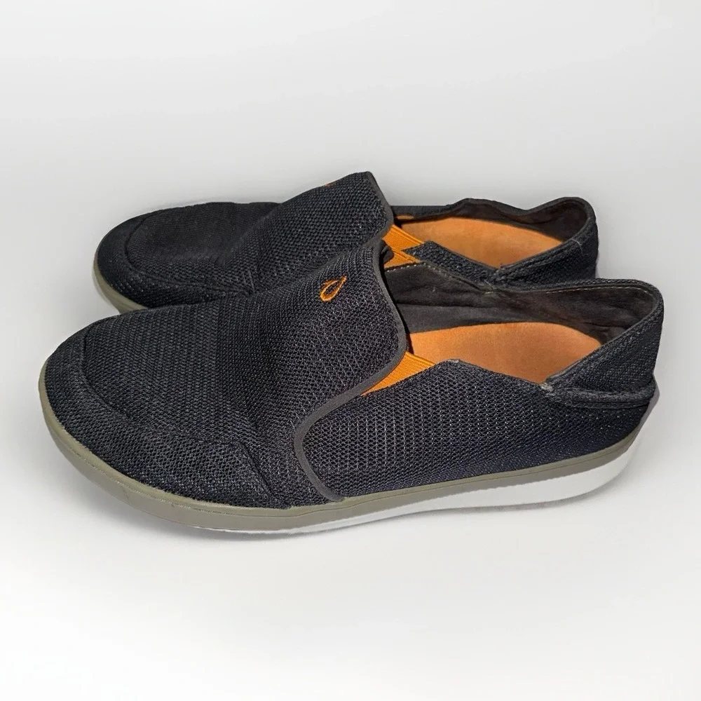 OluKai Men's Nohea Mesh 10188-4242 Dark Shadow Grey Casual Slip On Shoes Size 8